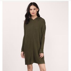 Tobi olive army green hooded sweater